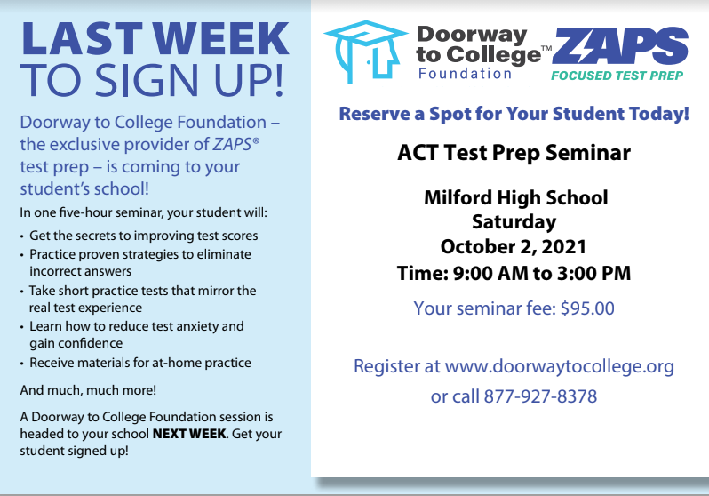 1 week left to sign up! <a href="/MilfordSeniors/">MilfordSeniors</a> @MilfordHsEagles