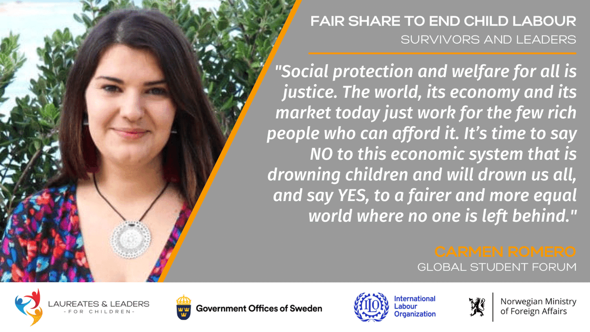 WithEveryChild's tweet photo. Students stand in solidarity with #childlabourers - thank you @_CarmenRomero_ and @GlobalStuForum for your passionate call for action to #endchildlabour. #FairShare4Children https://t.co/ZwAOSOuFdP