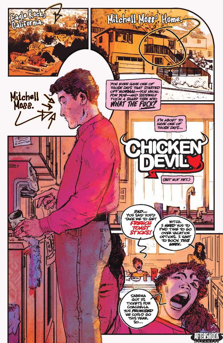 There's a CHICKEN DEVIL preview up at https://t.co/tGnXMI1RRV where you can check out a few new pages! 

Be in awe of @BrianBooch's story, marvel at @HassanOE's letters! 🐔🐔 