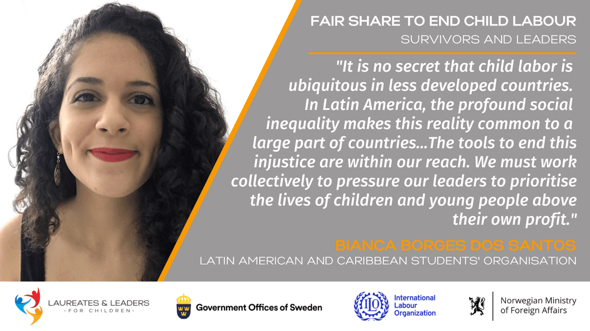 WithEveryChild's tweet photo. #LatinAmerica is home to massive inequalities which perpetuate #childlabour, including many of the worst forms. Thank you @bdebiaborges @Oclae_oficial - students across Latin America are crucial in the fight for #socialprotection to #endchildlabour #FairShare4Children https://t.co/v9zkveZeGd