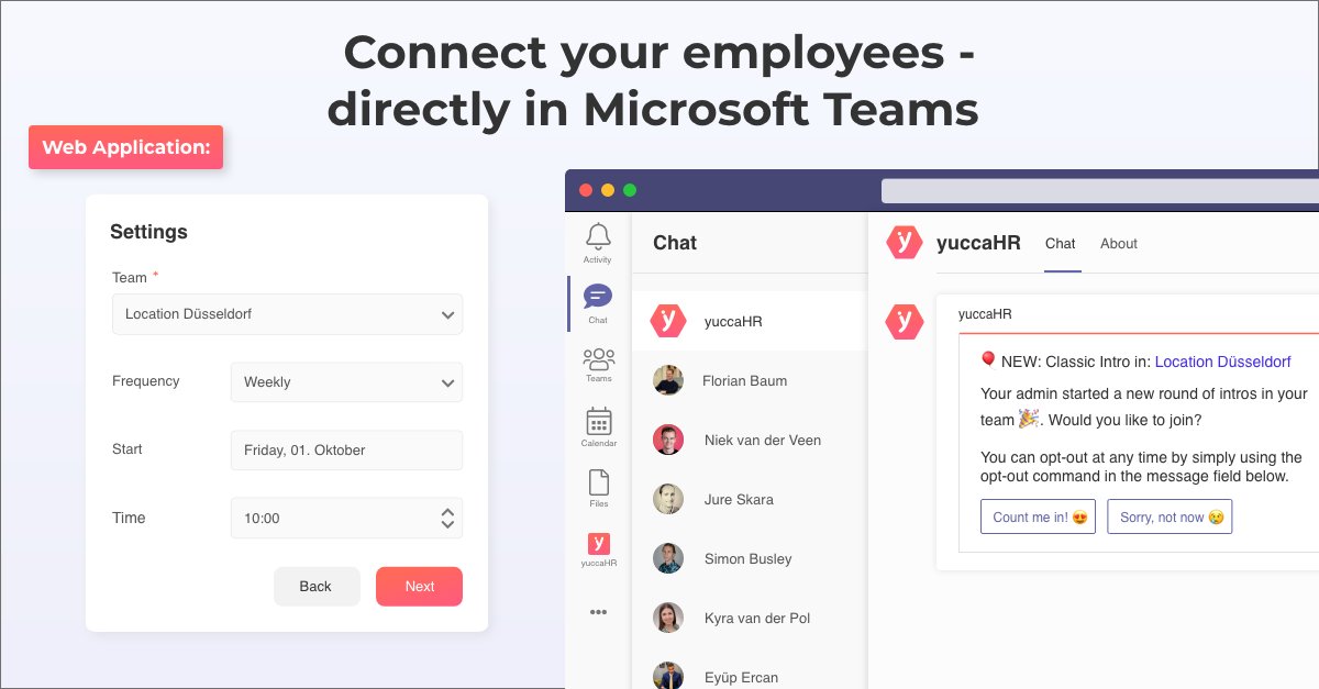 yuccaHR's tweet photo. We are in the #Microsoft App Store! 😍🚀

You can download #yuccaHR directly within #MicrosoftTeams and connect your employees without an additional app, registration or storage of sensitive data ☺️

Let's connect 🌴!

@MicrosoftDE #HRTech #onboarding #startup #hr https://t.co/69zanukVoK