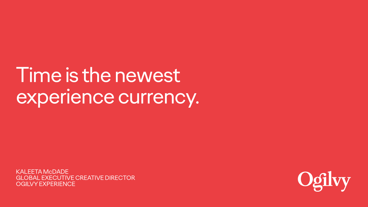 If #Advertising is the pickup line, then #Experience is the marriage.

Kaleeta McDade, Ogilvy Experience's Global ECD joins <a href="/LBBOnline/">Little Black Book</a> to discuss turning 30 seconds of emotion into 30 minutes, 30 hours, &amp; hopefully 30 years of brand affinity. okt.to/2Jl8gT
#AgencyVoices