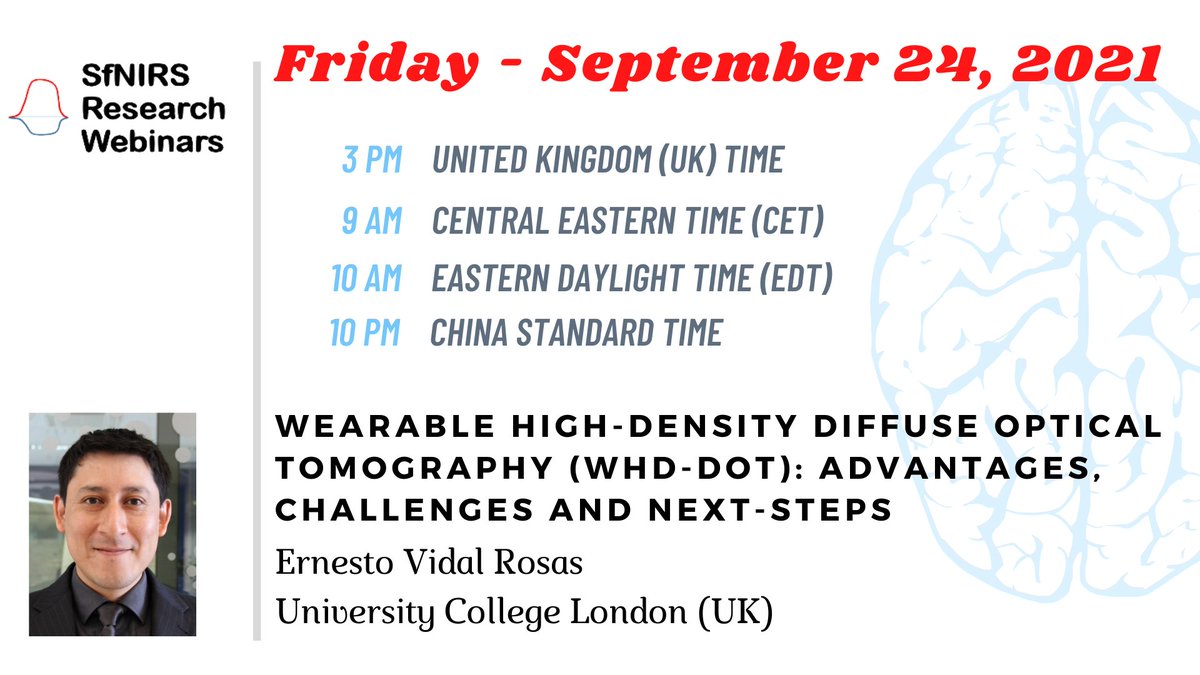 Society for functional Near Infrared Spectroscopy (@sfnirs) on Twitter photo Our next #sfnirs research webinar with Dr. Ernesto Vidal Rosas will be on next Friday, September 24. Book the date!
We look forward to learning more about Wearable High-Density Systems!
fnirs.org/membership/web…
Thanks,
<a href="/mesquitarc/">Rickson Mesquita</a> Our next #sfnirs research webinar with Dr. Ernesto Vidal Rosas will be on next Friday, September 24. Book the date!
We look forward to learning more about Wearable High-Density Systems!
fnirs.org/membership/web…
Thanks,
<a href="/mesquitarc/">Rickson Mesquita</a>