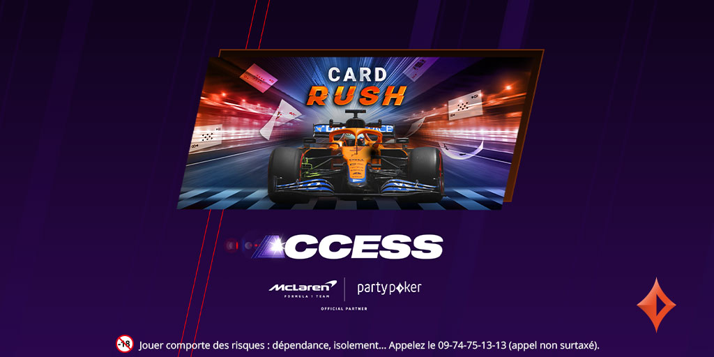 FRpartypoker's tweet photo. 🤩Bienvenue dans le @McLarenF1 #CardRush !
🃏Débloquez jusqu'à 5 cartes par jour en jouant sur nos tables de #cashgame et de #fastpoker.
🏎️3 packages pour vivre un #GrandPrix de F1 sont offerts !
➡️https://t.co/DO0Xd3y8yF
🔞Jeu Responsable
Love Poker #joinparty https://t.co/gU4mipgHHR