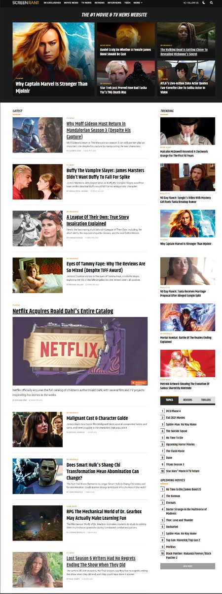 TheGreech35's tweet photo. To see our game on the front page of Screen Rant sitting between The Hulk and LOST is absolutely mind blowing! https://t.co/CvWz39QNq2