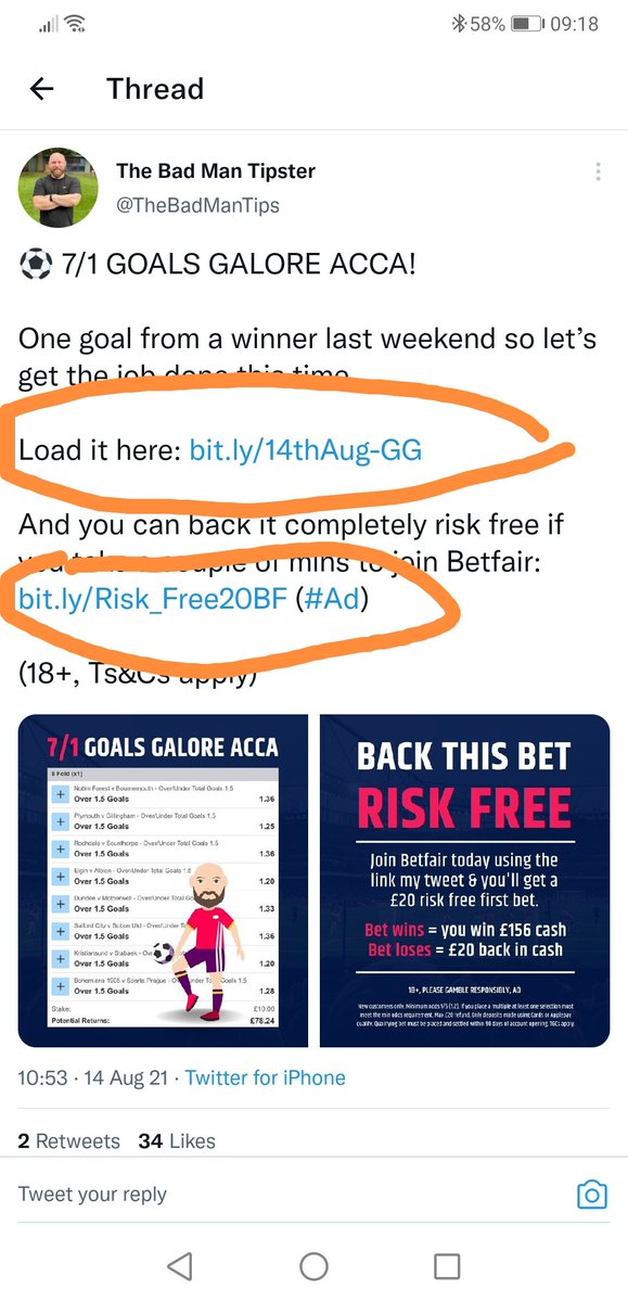 DaRealNightKing's tweet photo. @KanteWest_ @SayThatAgain @G99____ @TheBadManTips Unfortunately Badman only getting small fee for new sign ups (CPA) like most things he says is lies.. If that was case he would only post new sign up links.. Yet he never ever posts a tip without a preloaded affiliate betting slip.. He is either on Revenue or Hybrid deals.. https://t.co/NrK8nWPsrj