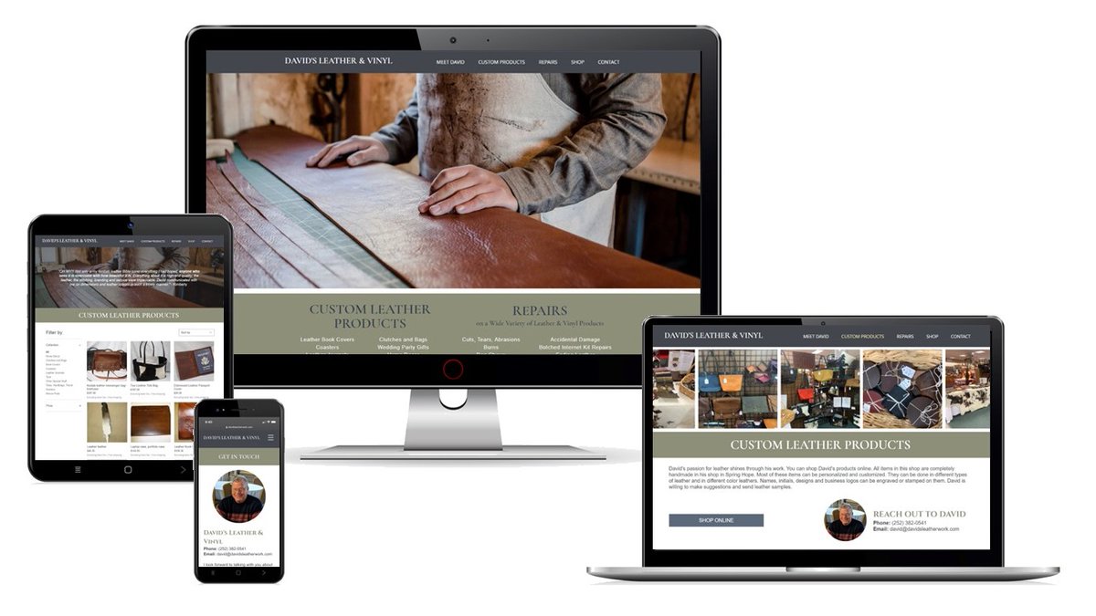 StrategyPerform's tweet image. We&apos;re excited to announce the launch of the new website for David’s Leather &amp;amp; Vinyl, davidsleatherwork.com. This website features David’s Online Store, his Custom Leather Products, information on his Repair Services, and more! #StrategyPerformance