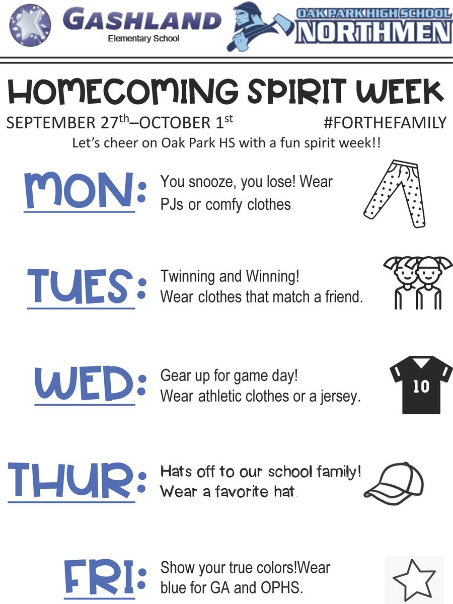 Our stars are excited to join in the Oak Park Spirit week!
