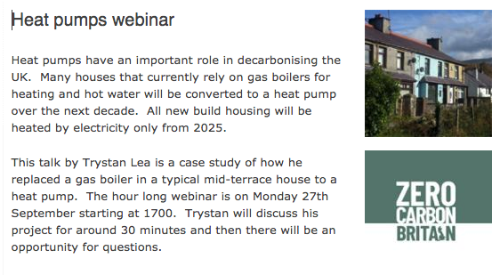 Did you enjoy our webinar on Solid Wall #Insulation? 
The next one's on Monday 27th September at 5pm book your place now.. 
The subject even British Gas are talking about: 
💚#HeatPumps 💚
bit.ly/EOHHPW
#ZeroCarbonBritain #GasCrisis #GasPriceHike #BigGreenWeek