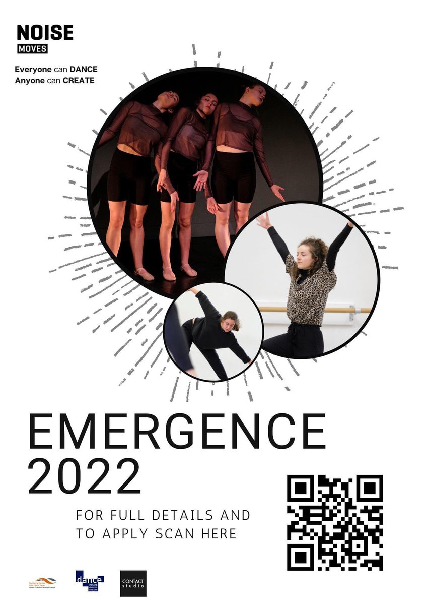 Registration is now open for EMERGENCE Young Choreographers Mentoring Programme 2022

Apply here: BIT.LY/EMERGENCE22

Closing date Thurs 7th Oct

<a href="/SDCCArts/">SDCC Arts Office</a> <a href="/artscouncil_ie/">The Arts Council / An Chomhairle Ealaíon</a> <a href="/creativeirl/">Creative Ireland</a> <a href="/DanceIreland/">Dance Ireland</a> <a href="/DanceWorldIRL/">Dance World</a>  <a href="/RuaRed/">Rua Red</a> <a href="/civictheatre/">The Civic</a> <a href="/contactstudio/">Contact Studio</a> <a href="/MusicGenSD/">Music Generation SD</a>