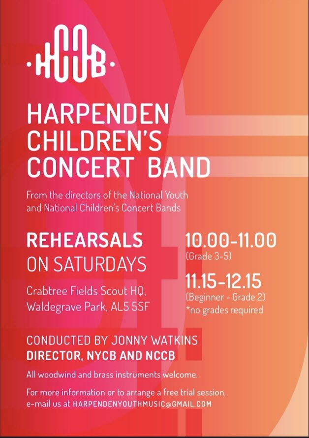 HarpendenCCB's tweet photo. The two HCCB groups are going from strength to strength but we still have plenty of space for more players! Email harpendenyouthmusic@gmail.com if you’re interested in joining us! https://t.co/uViFLsDKtf