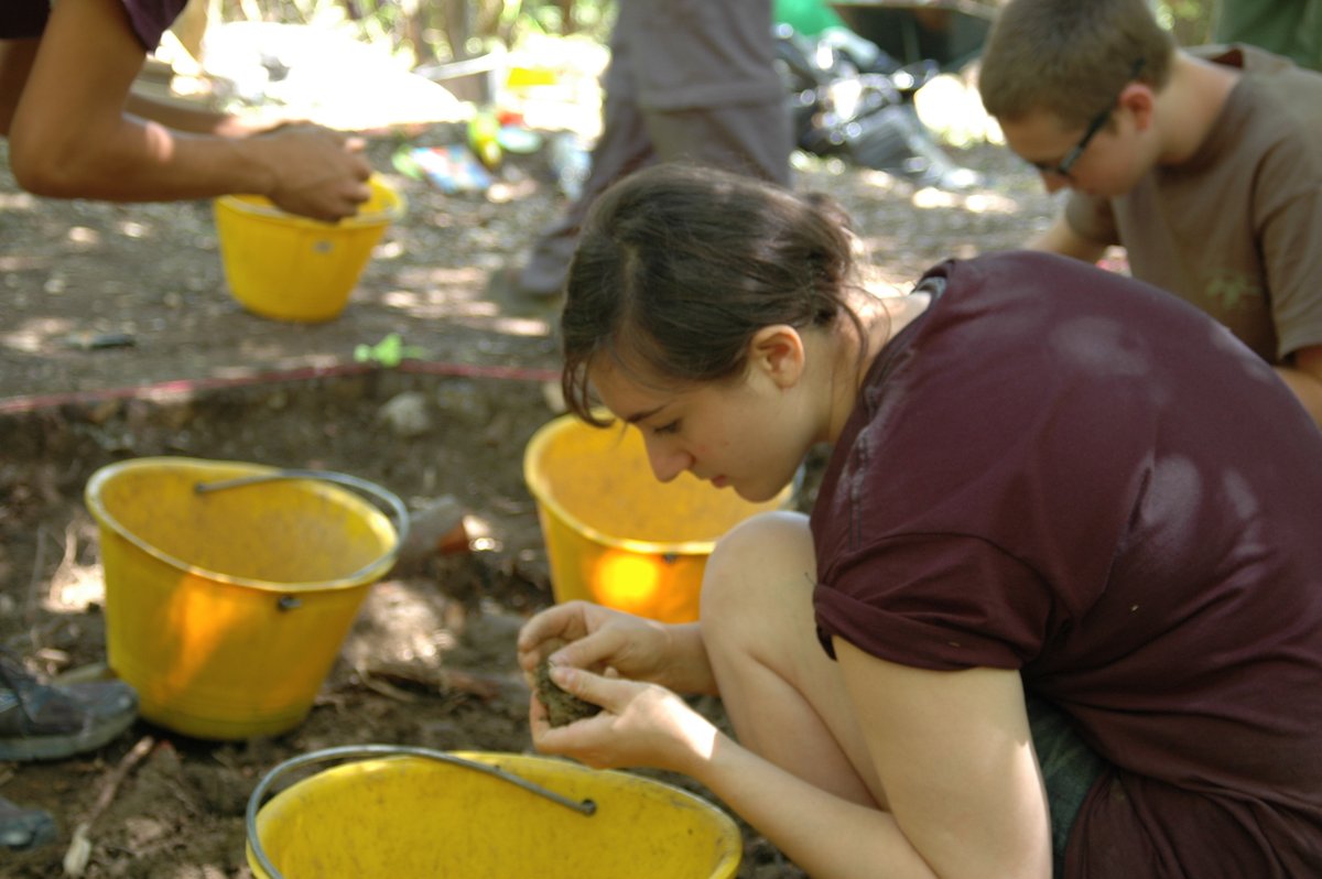 Archaeologists use buckets to capture excavated dirt before screening it for any small finds they may have missed. #FavoriteArchaeologyTool #IAD2021

(Credit: Andrew Carroll)