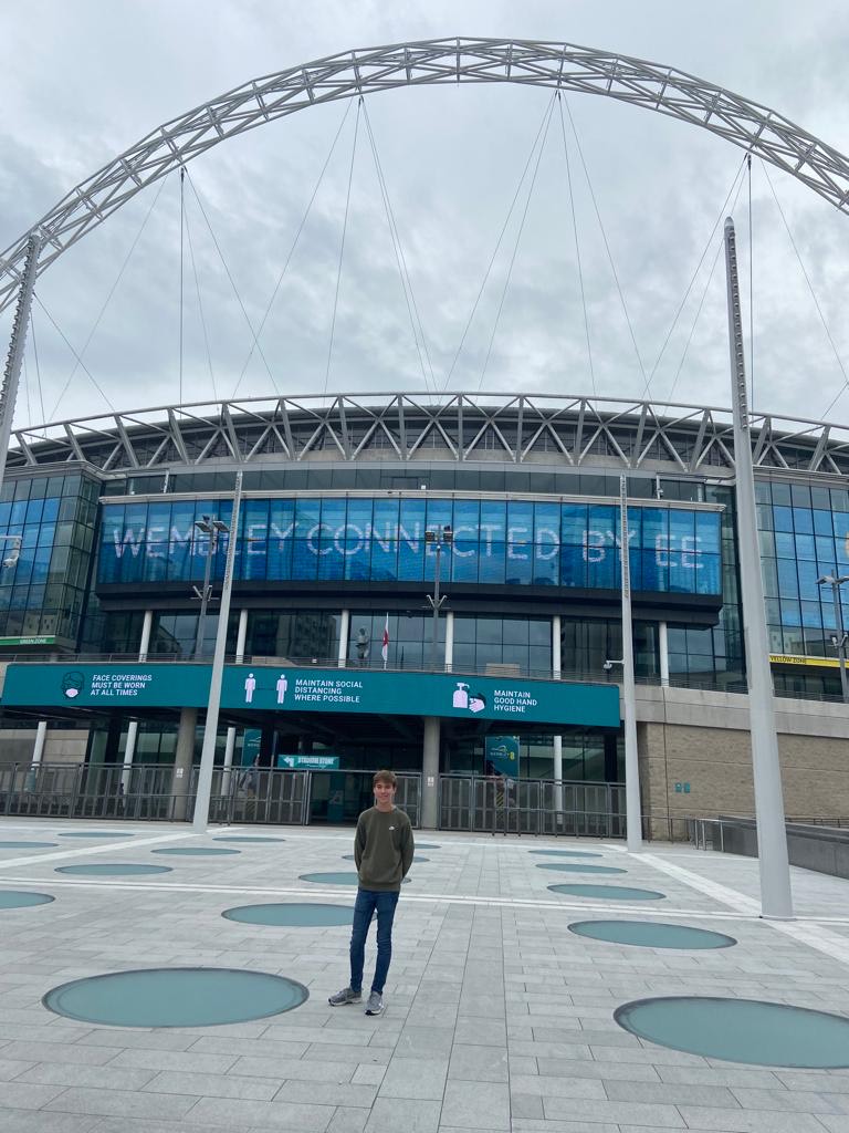 GREAT to hear that Archie Mills of the famed Class of 2021 <a href="/_TKASA/">The King Alfred School an Academy</a> is thoroughly enjoying life <a href="/ucfb/">University Campus of Football Business</a> based at Wembley Stadium! Archie, a fine young man &amp; keen football fan, trying hard to forget Nottingham Forest's start to the season, is studying Multimedia Sports Journalism 👏