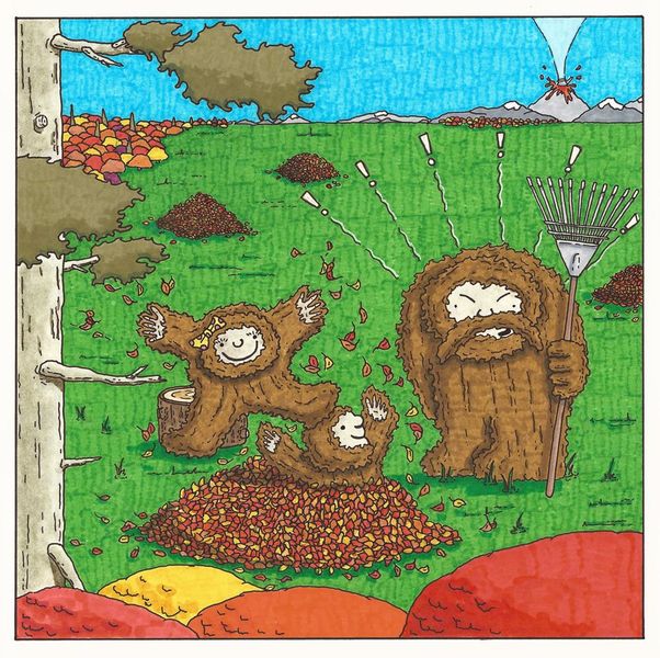 Happy first day of Fall from Sasquatch and the Aqua ViTea gang!🍁🍂 Original illustration by @michaelpkin