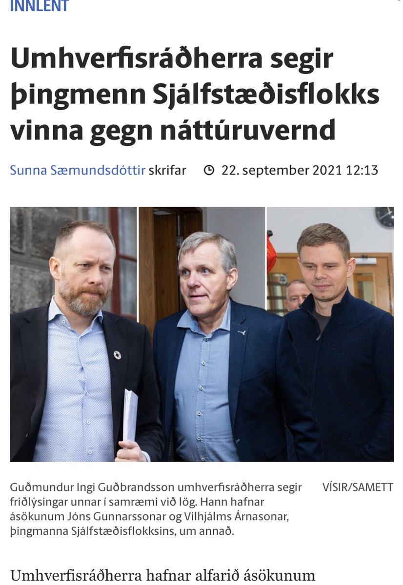 Það að hafa náð í gegn 28 friðlýsingum á kjörtímabilinu í samstarfi við flokk sem er beinlínis að vinna gegn náttúruvernd sýnir styrkleika @Vinstrigraen . Áfram friðlysingar og þjóðgarðar sem vernda einstök víðerni landsins og raunar álfunnar ✅💚🌱 #xviðv