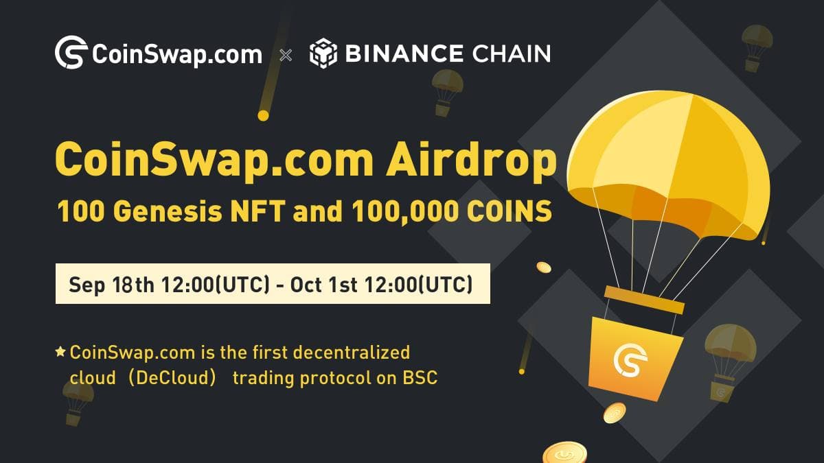 💧 CoinSwap  Airdrop 💧

🏆 Task:          ➕100 Genesis NFT and 100,000 COINS » Total airdrop pool

🔛Airdrop Link &amp; Information: t.me/AirdropStar/21…

#cryptocurrency #Airdrop #BSC #Bitcoin #ETH #CoinSwap #COINS #NFT #Airdropstario