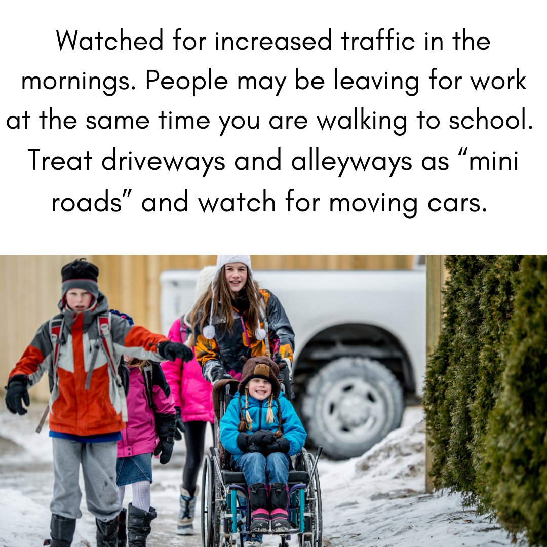 SafeCommunityWB's tweet photo. Be aware that cars may be exiting alleyways or their driveway quickly. Never assume a driver has seen you, make eye contact and cross when it is safe.
#SafeToSchool #SCWB
@FMCSD @FMPSD @northland61 https://t.co/ajlewL8pkU