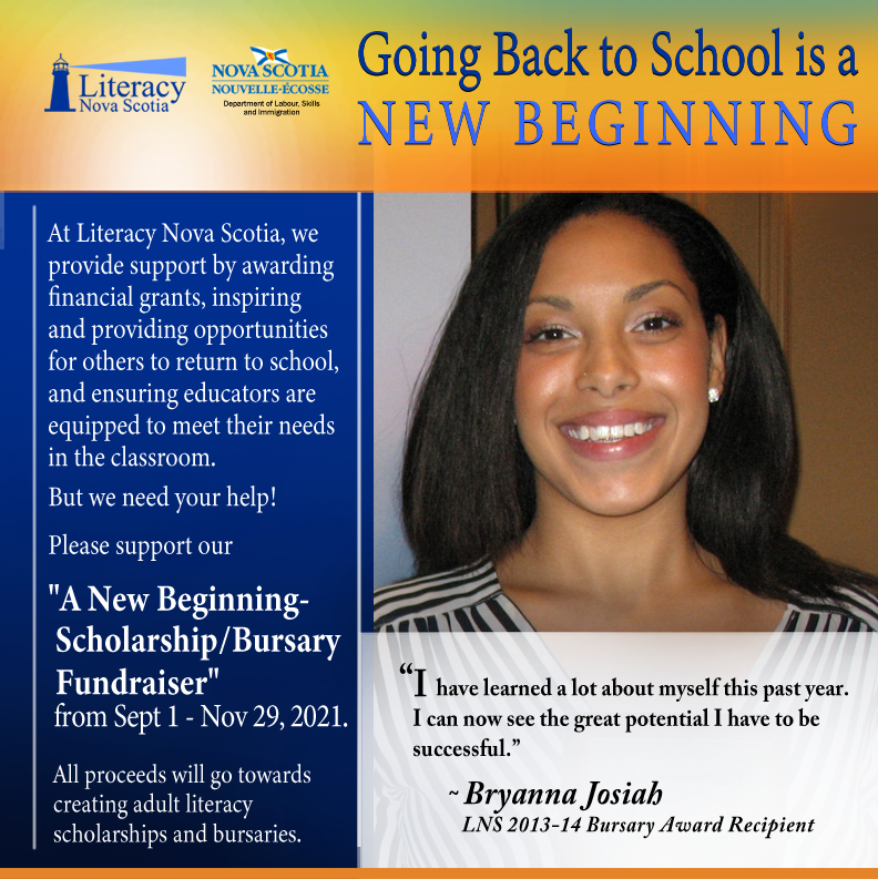 literacy_ns's tweet photo. Please consider donating to our "A New Beginning- #LNSScholarship/Bursary Fundraiser" - held from Sept 1 - Nov 29, 2021. We are requesting: Company Sponsorship ($5000) to cover the costs of 1 scholarship and 3 bursaries for learners. #LiteracyChangesLives 
https://t.co/jf1tsHpa4K https://t.co/WXtlKI2vBf