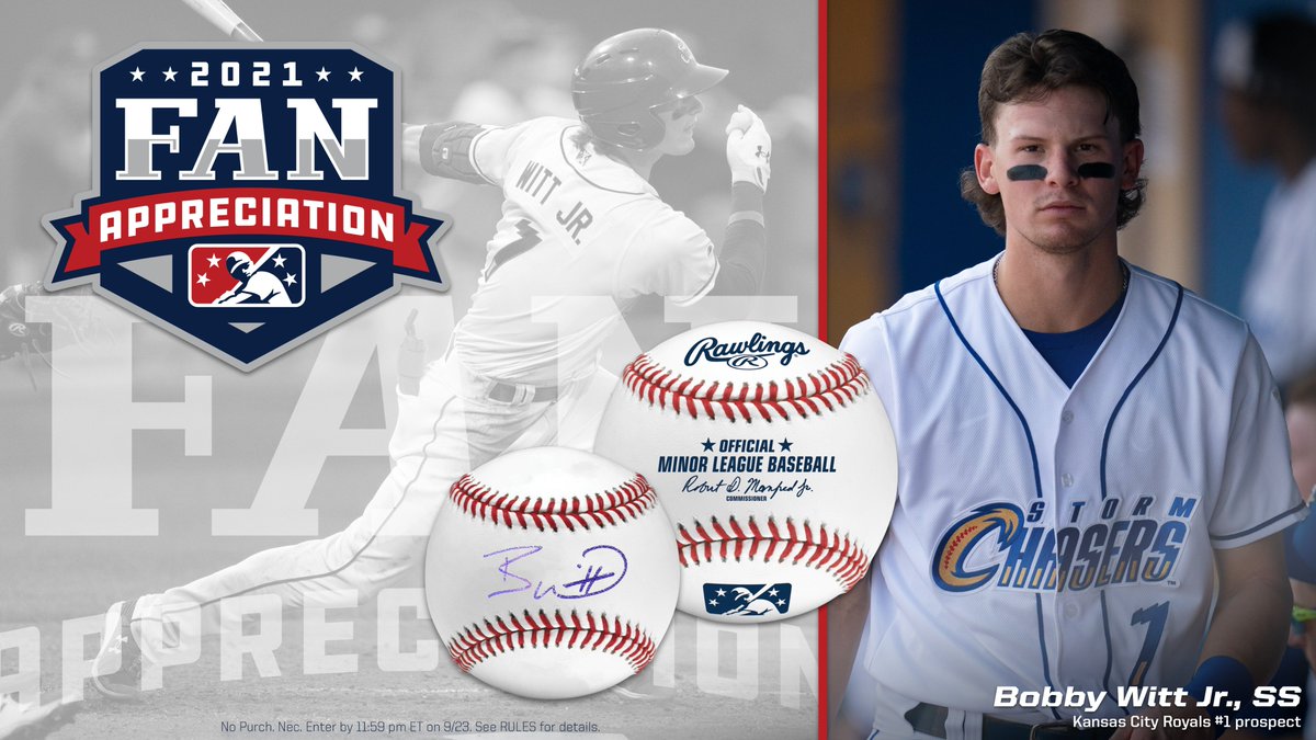 As a thank you to our fans, we're giving away a Bobby Witt Jr. autographed baseball. Like or retweet for a chance to win!