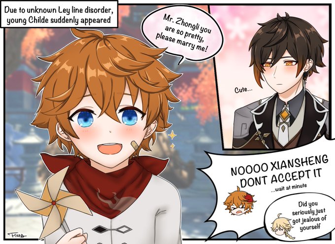Shotaru is here to steal your wife

#GenshinImpact #原神 #Tartali #タル鍾 #Childe #Tartaglia #Zhongli 