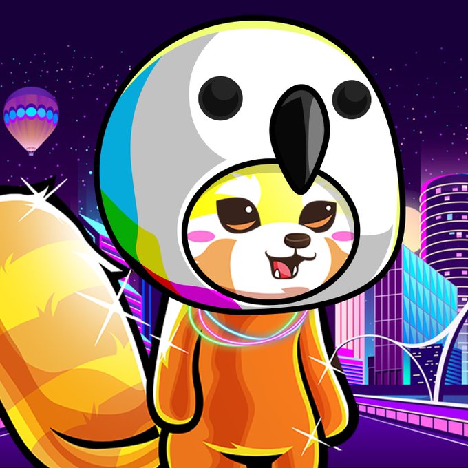 Cool <a href="/Red_Panda_Squad/">Red Panda Squad</a> x <a href="/gopartyparrot/">Parr◎t (𓅊,𓅊) 🌔</a>  NFT. If you like their art, do give them a follow!

Retweet and like to have a chance of winning this special NFT #NFT 🦜