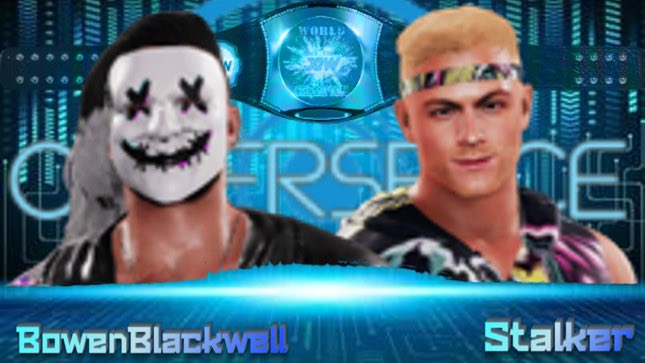 JOWrestling2K's tweet photo. The Main Event is for the JOW World Championship where the man you voted for, the fan favourite #MainEventStalker will have a one on one championship match against The Forsaken Glitch Bowen Blackwell.  Who will leave at the top of JOW? https://t.co/izkuxxvLPO
