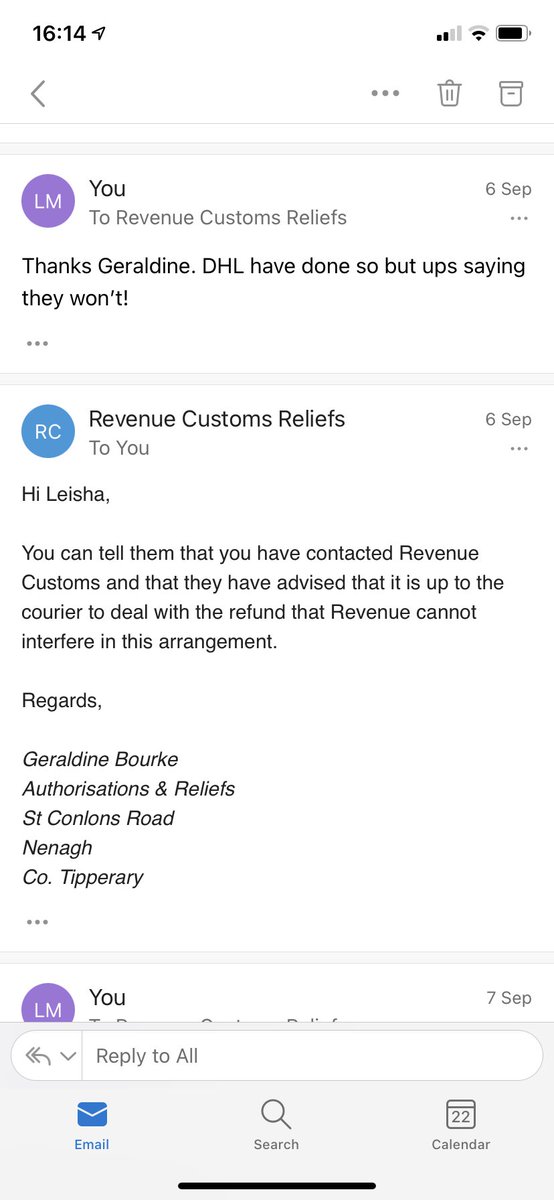 leisha_mg's tweet image. Irish and British businesses beware. @UPS collecting taxes and charges from Irish customers, but not refunding them when refunds due. @dhlexpressuk doing this really well but not ups, despite clear government guidance #upsfraud #brexit #