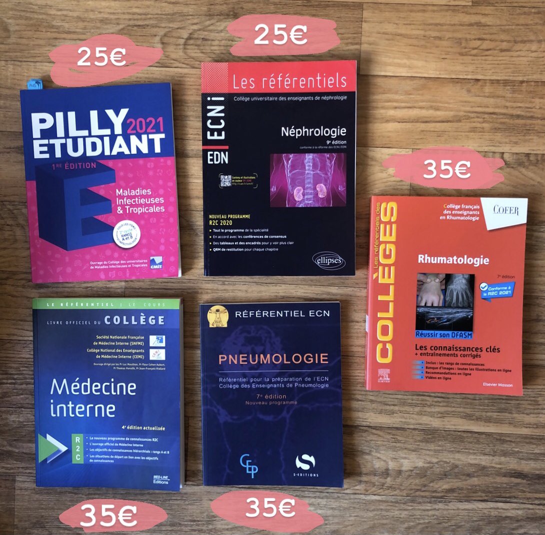 daultpauline's tweet photo. 🧠📚Je vend ces manuels de médecine.🩸🫁

Ceux à 35€ n’ont jamais été ouvert, ils sont neufs et sont à jour pour la réforme R2C. 

Ceux à 25€ sont à jour pour la réforme R2C mais ont été utilisés pour mes examens. Ils sont tous les 2 surlignés mais en très bon état. 

 1/2 https://t.co/BrQmEzboZ3
