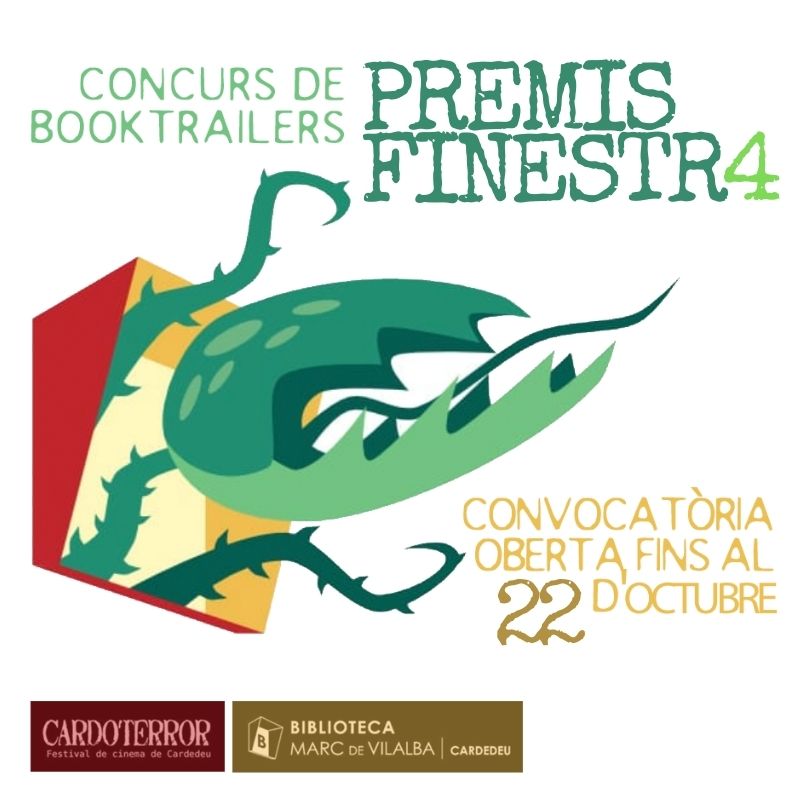 Cardoterror's tweet photo. 📡 Teniu just un mes per participar als #PremisFinestra de la @bibliocardedeu Les vostres creacions es projectaran durant el #CardoterrorXVI i els millors tràilers de llibres... tindran premi! 🎁 https://t.co/FgYXzMHorN https://t.co/f7ryuMUpbP
