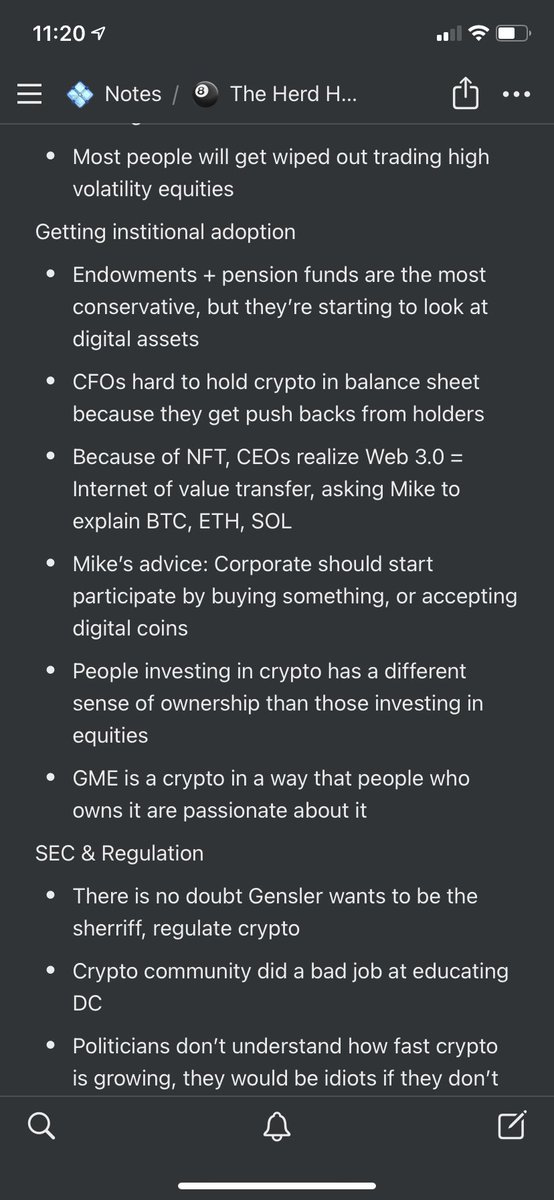 0xbabble's tweet image. 👉🏻 Intern notes from today’s talk with @novogratz @mikebelshe 
moderated by @readDanwrite #Mainnet2021