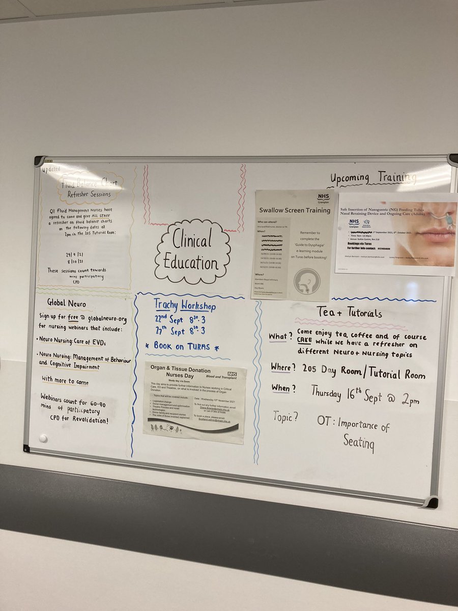 alimckp's tweet photo. Great to see lovely educational and informative notice boards. The hard working teams of Neuro science ward 204/205 and Orthopaedic 212/3. #teamwork #teamsurgical #teamneuro #teamortho #makingadifference @NHSGrampian @Cmcnab3Claire @HoeflakenSilvia https://t.co/GMR9FWgBya