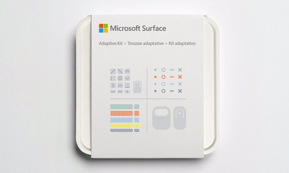 tomwarren's tweet photo. Microsoft has just announced a Surface Adaptive Kit which is designed for people with disabilities. I love this https://t.co/8z1akNzzur https://t.co/gMneAlYgan
