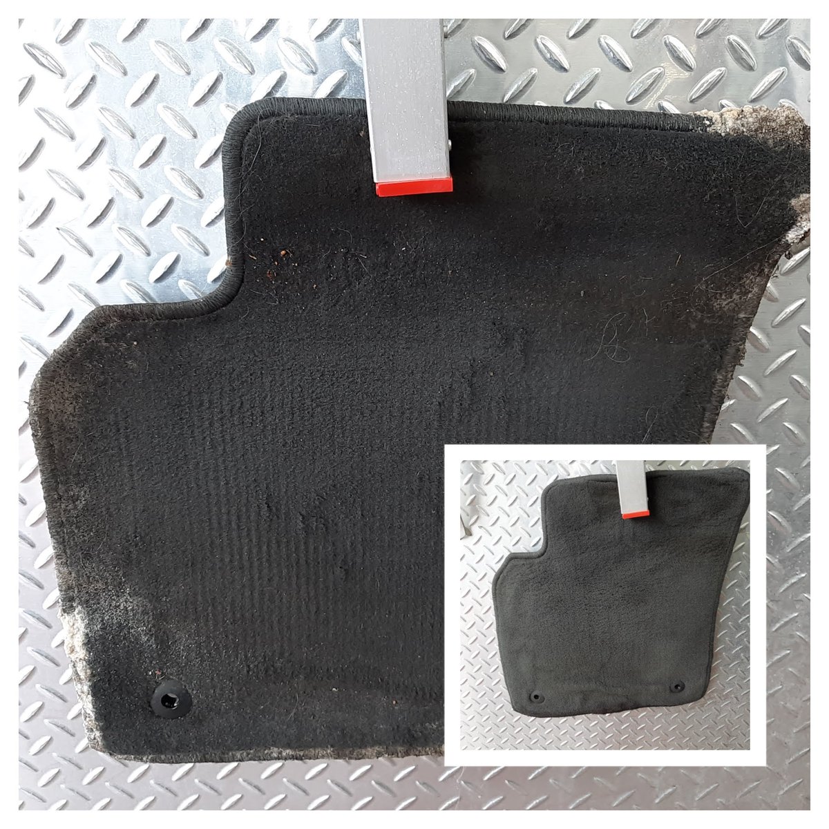 Removing the winter salt stains from fabric mats😘

♦️ Pretreated with degreaser
♦️ Power-sprayed
♦️ Extractor shampooed
♦️ Wet/dry vacuum

Learn more: jrekautocare.com/packages
