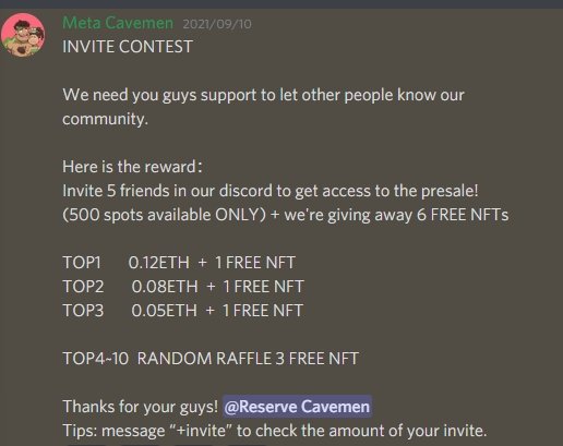 You must do not want to miss the big rewards?!💥🏆
Join our discord discord.gg/xxPUmCEp68 
and you have a chance to win $ETH and free <a href="/MetaCavemenNft/">Meta Cavemen</a>👑🔥

#NFT #NFTdrop #NFTarts  #NFTshill #NFTGiveaway  #nftcollector #NFTCommunity
