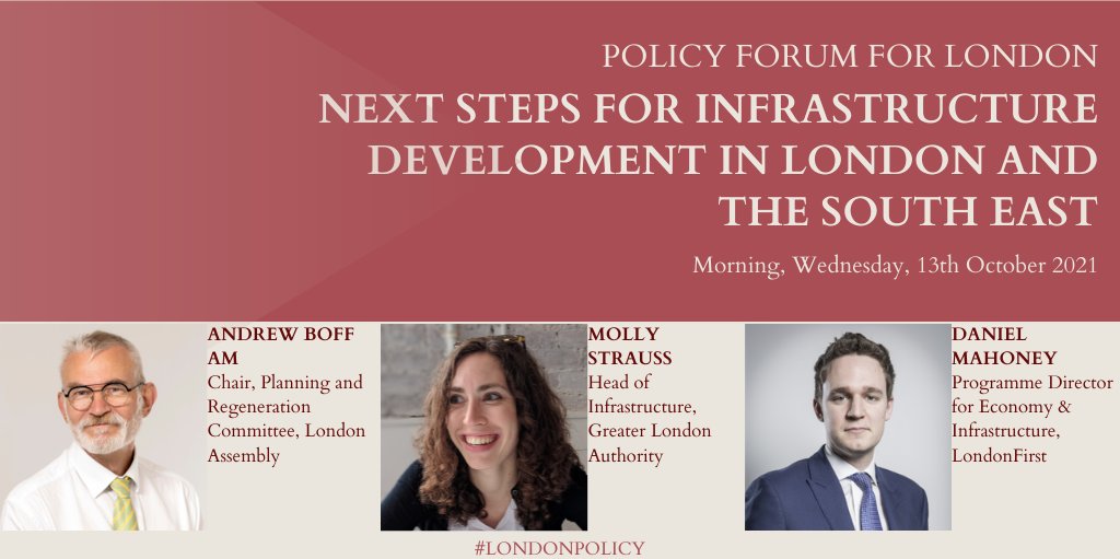 <a href="/londonpolicy/">London Policy</a> are hosting an online conference on the 13th October discussing infrastructure development in London and the South East! Our speaker line up includes <a href="/AssemblyChair/">Lord Duvall of Woolwich OBE AM</a> <a href="/LondonAssembly/">London Assembly</a>, <a href="/mmstrauss/">Molly Strauss</a>, and <a href="/MarnD123/">Daniel Mahoney</a> @London_First! Find out more: bit.ly/3zqmQpy