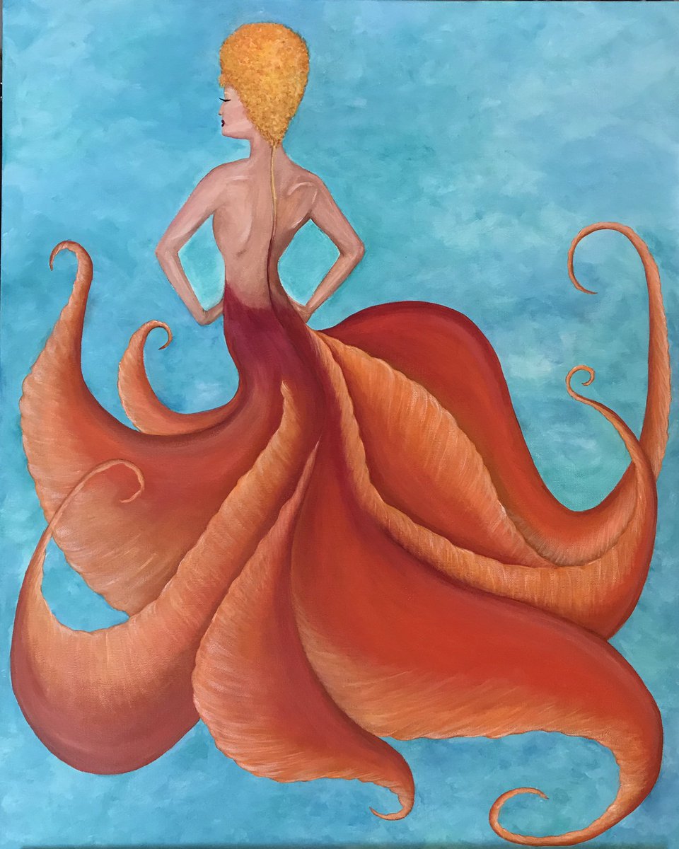 Finished another painting. 
Hibiscus Siren
24” X 30” 
Acrylic on Canvas
*
*
*
#amysmash #acrylicpainting #artpostrophe #acrylicart #artpostropheamy #octopus #octopusart #siren #sirenssong #sirenart #octopusmermaid #hibiscus