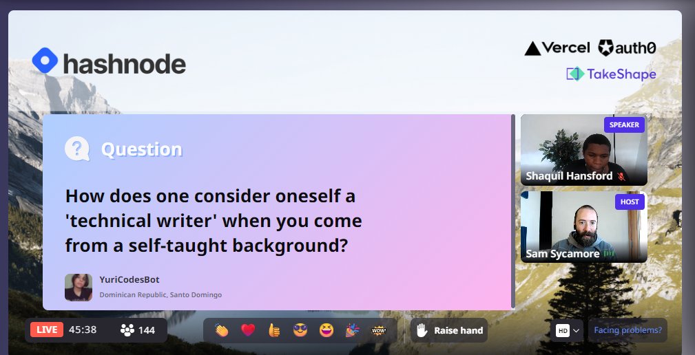 yuricodesbot's tweet image. Day5 #HashnodeBootcamp AMAZING &apos;hard-truth&apos; presentation @shaquilhansford my favorite so far. Two points that&apos;ll stick w/me:
-People like to put you in boxes, if you don&apos;t give 
them one they&apos;ll give you the worst one.
-Say YOU ARE A TECHNICAL WRITER!! BELIEVE IT TO BE IT.