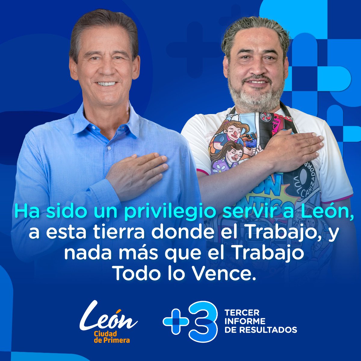 Hoy culmina un periodo lleno de retos y experiencias.

Quiero aprovechar para agradecer el haberme dado la oportunidad de servir a las y los leoneses, a esta ciudad donde el Trabajo Todo lo Vence.

#ContigoYPorTiLeón, ¡muchas gracias!

#InformeHLS