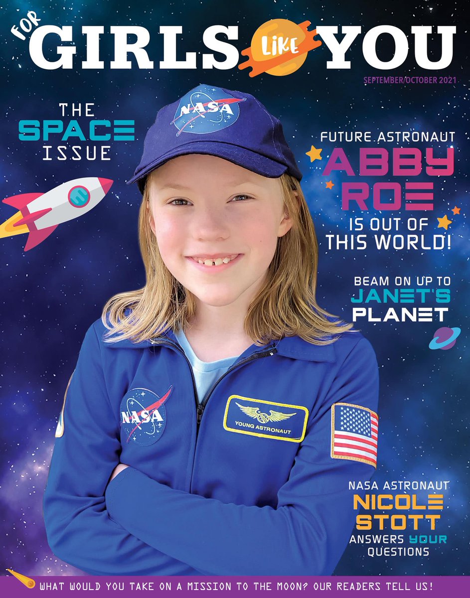 JanetsPlanet's tweet photo. For all the new fans of CEO/Kidpreneur Abby Roe from yesterday: she's on the cover of "For Girls Like You" magazine! ๐ฑ
Also in the #Space issue, a piece on #JanetsPlanet took orbit and a Q&A with one of my favorite astronauts, @astro_nicole!
Get it... https://t.co/btGtdBFjSW https://t.co/TKdRztQU0q