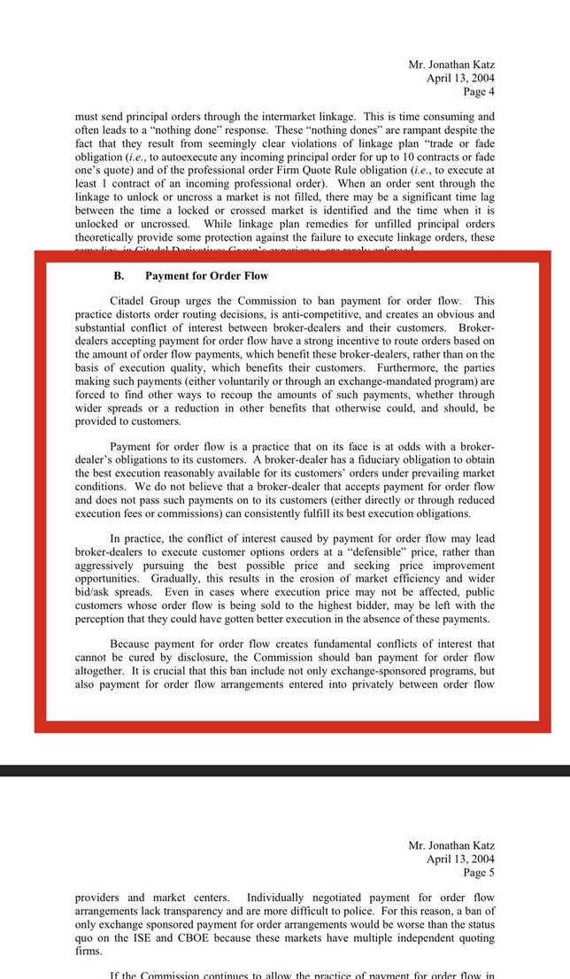 TresNueves999's tweet image. The same Citadel that cried abuse became the abuser!
#paymentfororderflow and #daarkpoolabuse is ILLEGAL except in the US.
You&apos;re taking advantage of retail!