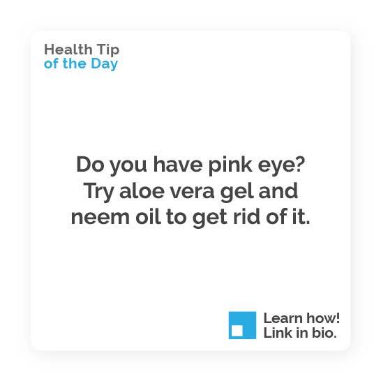 ScienceTrusted's tweet image. It's time for our health tip of the day! 

Did you know that you can use green tea, or aloe vera gel and neem oil to help to combat pink eye? 

Check out these 5 unexpected natural ways that you can treat pink eye here: trusted-science.com/natural-treatm…