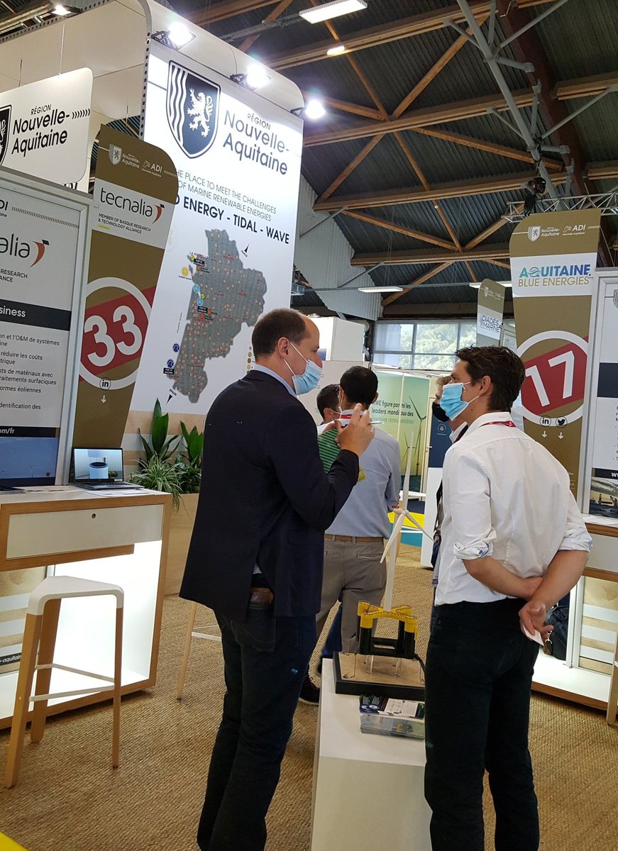 NvelleAquitaine's tweet image. [#Innovation] La #NouvelleAquitaine présente à #Seanergy2021 !

🌊 Le rdv des Énergies Marines Renouvelables 

👉 10 entreprises forment la #TeamNaqui et présentent des projets éolien offshore, hydroliens, houlomoteurs (force des vagues)

#Energie #neoterra #TEE @BluesignEvents