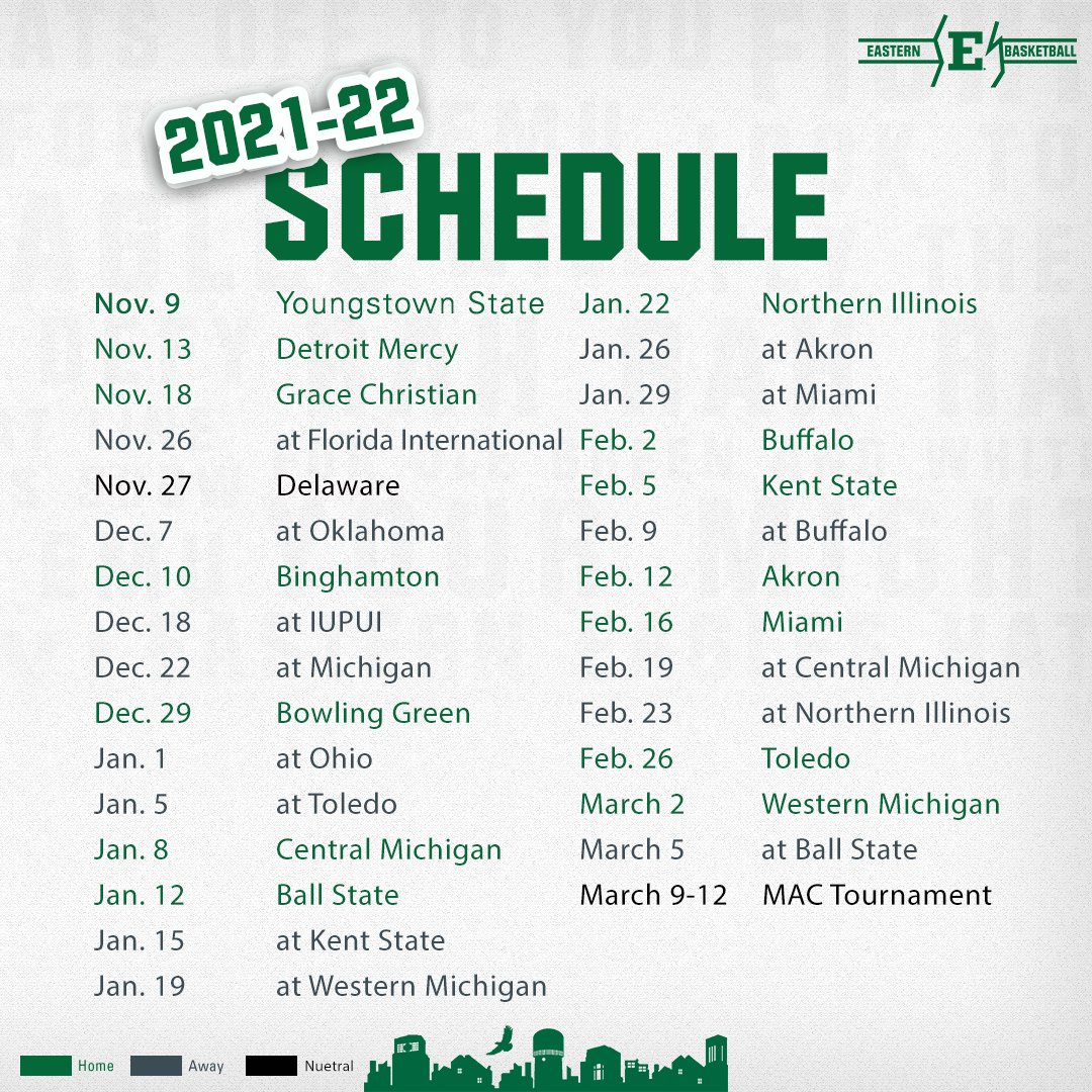 GET 𝙃𝙮𝙥𝙚𝙙 FOR 𝙃𝙤𝙤𝙥𝙨

Our season is right around the corner 👏😏

Check out the full schedule if you haven't already ⤵️

#EMUEagles | #FamilE
