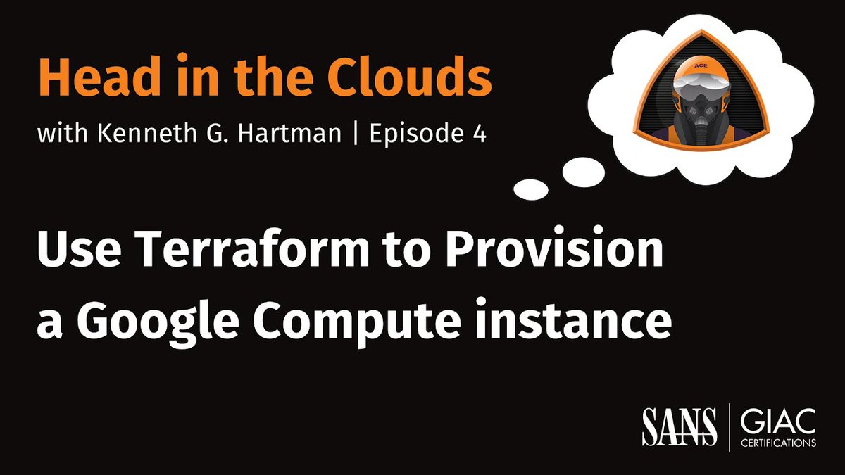 SANSCloudSec's tweet image. In this episode of #HeadInTheClouds @KennethGHartman demonstrates how to deploy a Google Compute Engine instance using terraform, complete with sample code.

youtu.be/pTOKkxnaDyk
#CloudSecurity #GoogleCompute #GoogleCloud #GCP #terraform