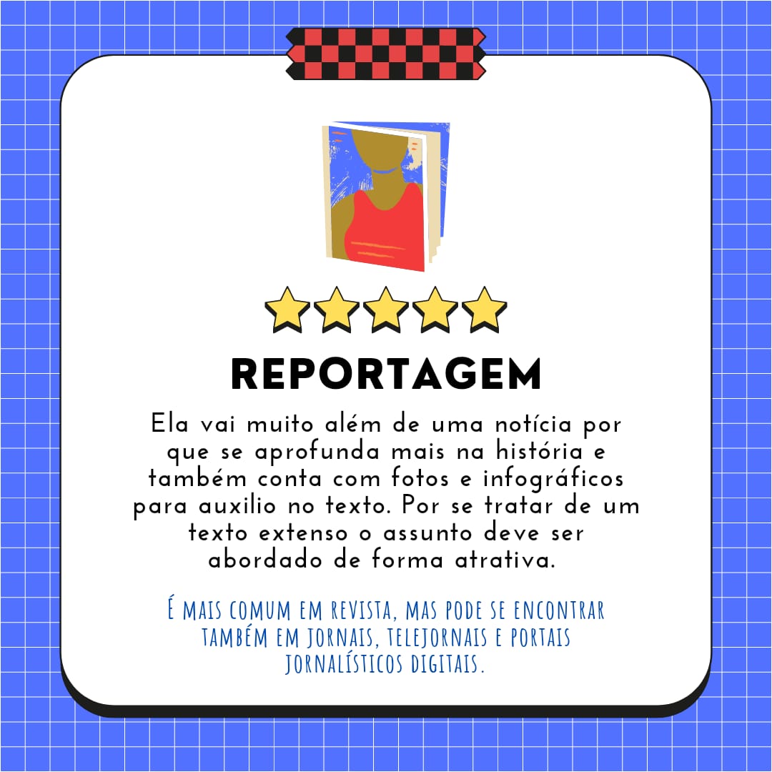fiamjornalismo's tweet photo. Separamos para vocês, um top 3 de gêneros textuais mais usados no jornalismo.
Arrasta para o lado e descubra quais são!
Não esqueça de curtir, comentar e compartilhar.😉
#jornalismo #fiamfaam #fmu #generostextuais https://t.co/uaz84H6BHU