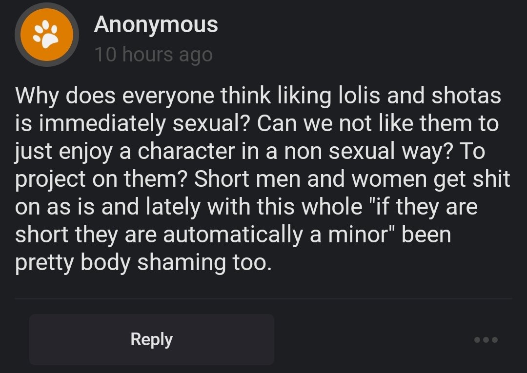 AAnnihilators's tweet photo. Cc

I actually met someone not long ago that said that if you're short then you're minor coded so you cant have sex.

-🐰 https://t.co/OIsnD3IRqC