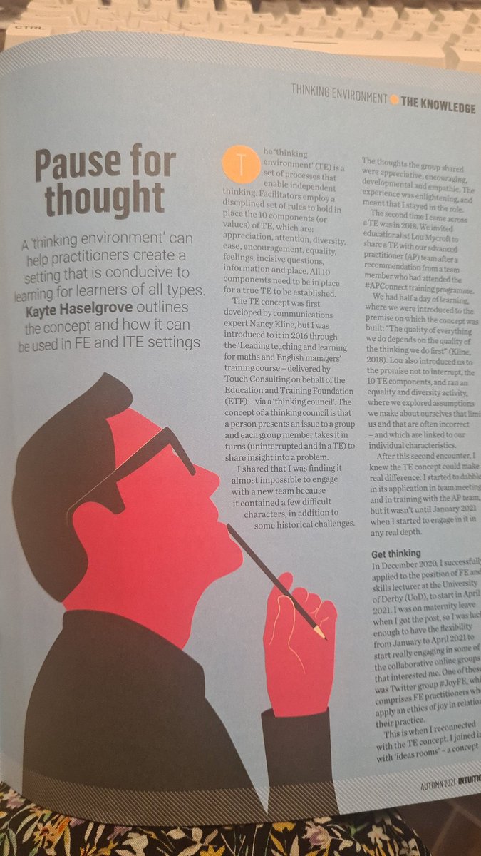 TutorStacey_EP's tweet photo. Reading this month's Intuituon Journal - eye spy some lovely faces & fab pieces 😀
Its @JFletcherSaxon @KMScattergood
& @EduKayte
#sheroes
#Thinkingenvironment #JoyFE #FEThinks #FEResearch
@SocietyET https://t.co/5CPhT7m0fI