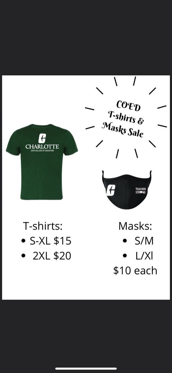 UNCCKDP's tweet photo. Our KDP Chapter is now taking pre-orders for Charlotte COED t-shirts and masks! Check out our website to preview the shirts/masks and place an order! https://t.co/ManQFeUy8e https://t.co/DLCyCHjKhz
