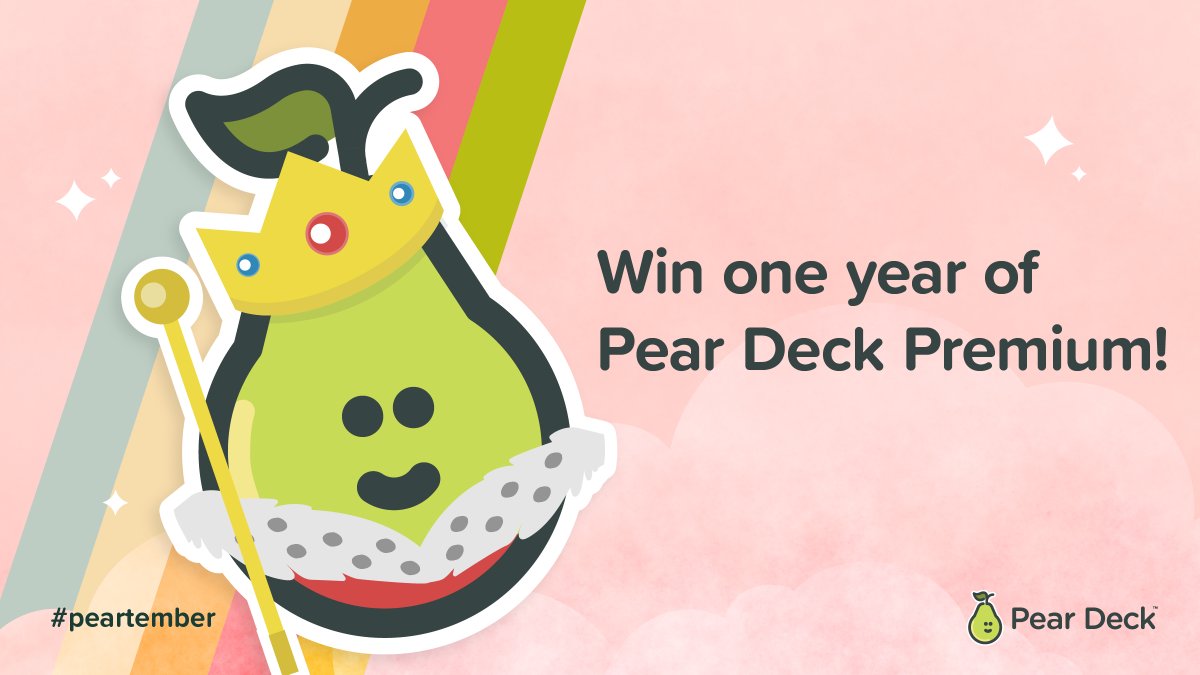 You + Pear Deck = The perfect pear 😉💚

Today, we're choosing 5 educators to win Pear Deck Premium! To enter, RT this tweet and reply below with a word of advice you'd like to share with fellow teachers. ✨ #EdTech #EdChat #K12 #PearDeck