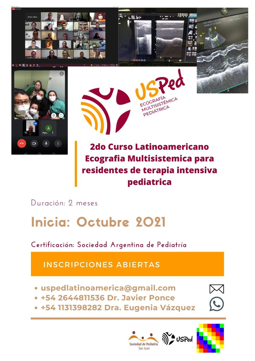 El 2do Curso Latinoamericano de Ecografía Multisistémica para Residentes de Terapia Intensiva Pediatrica #PedsICU está por iniciar.
👩‍⚕️🔊👶

Tutores Internacionales de más de 6 países de Latinoamérica 🌎.

¡Queremos verte crecer juntos!
🚧Cierre de Inscripciones: 25 de Septiembre.